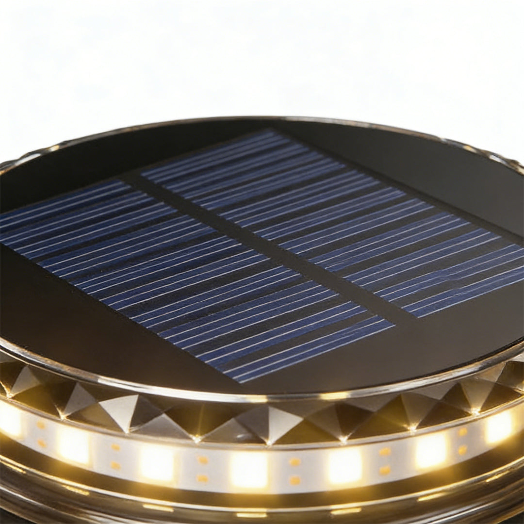 4 Pcs Solar Disc Light Modern LED Black Landscape Lighting