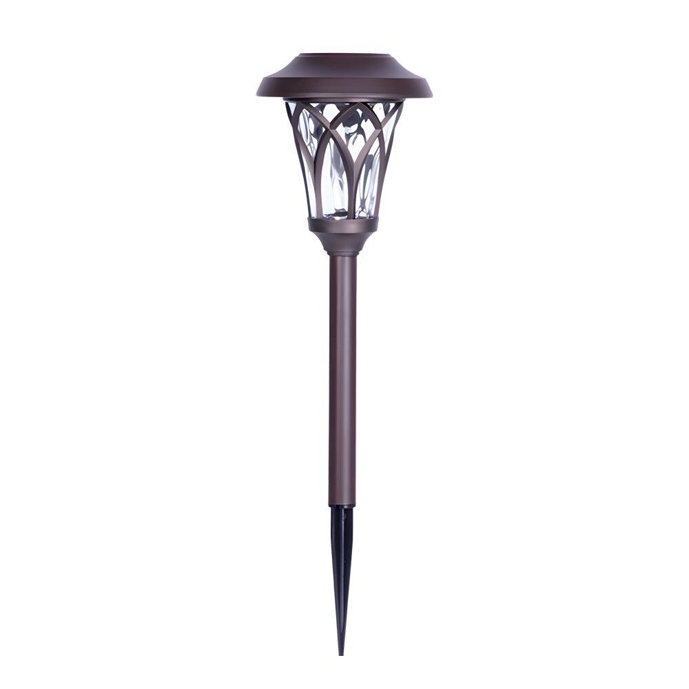 Solar Glass & Metal Stake Lawn Lights LED Retro Modern Waterproof Lighting