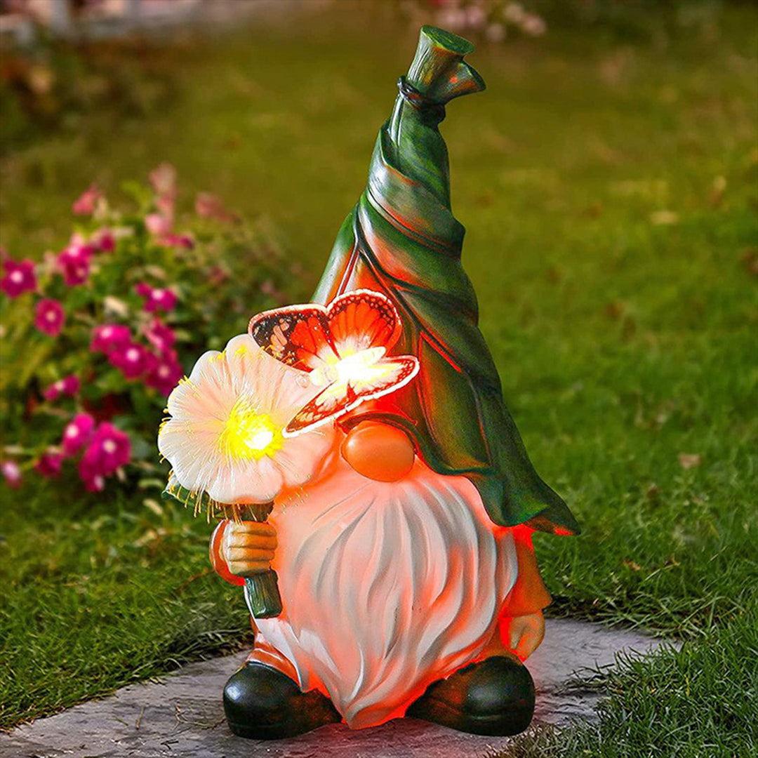 Solar Gnomes Garden Lights Resin Mini Welcome Landscape Lamp