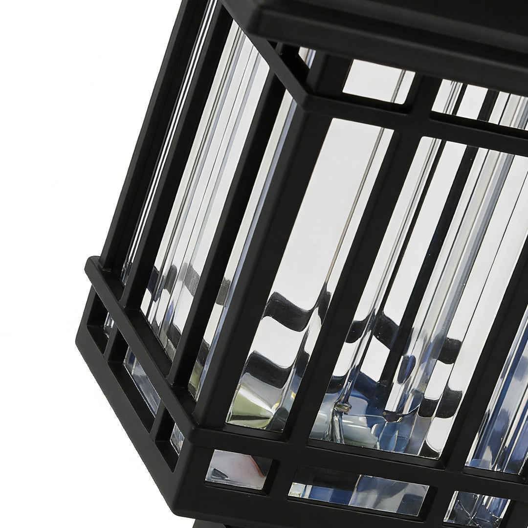 2-PCS Solar Outdoor Lawn Lights Vintage Square Waterproof Lamp
