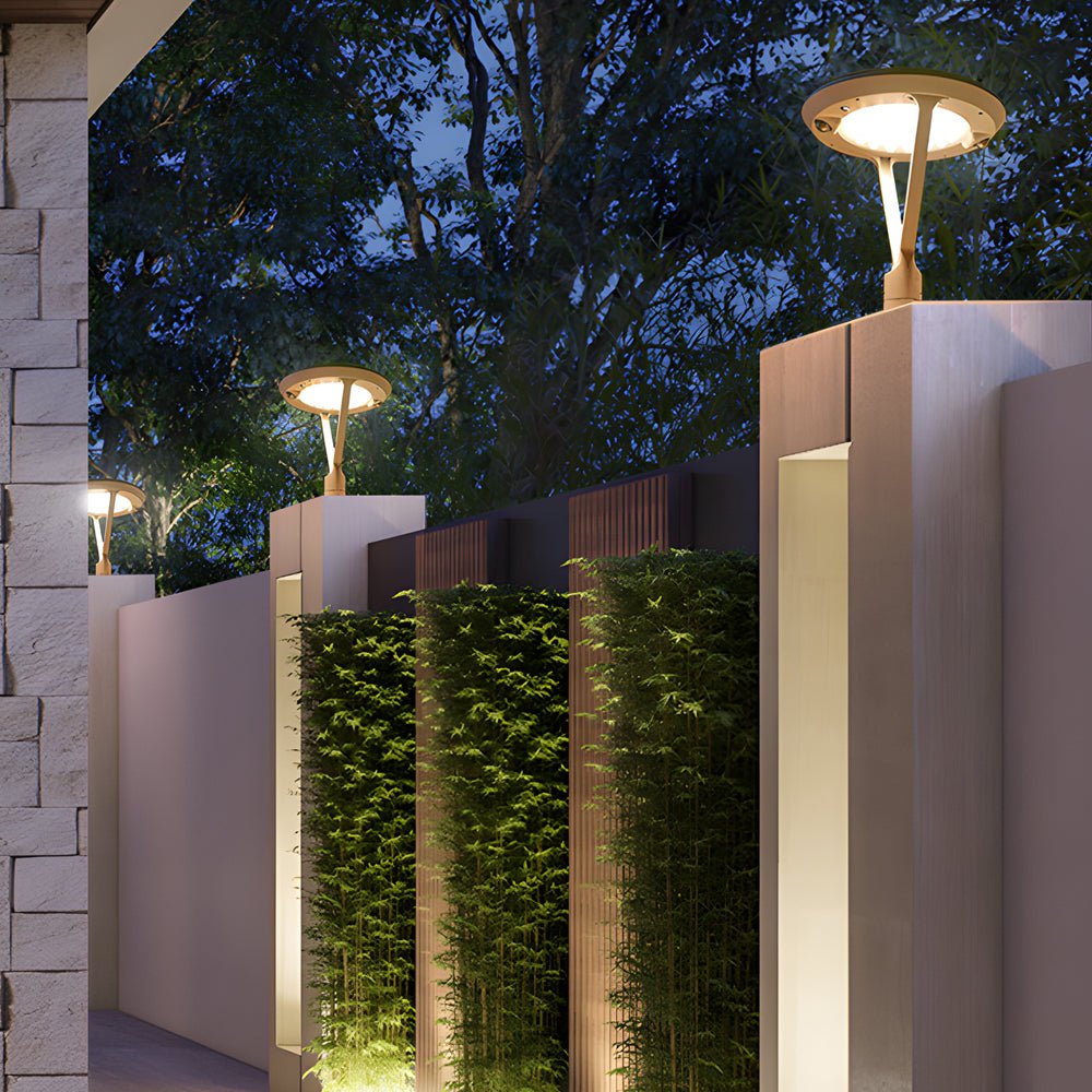 Solar Pillar Lights Circular Dual Motion Sensor LED Light