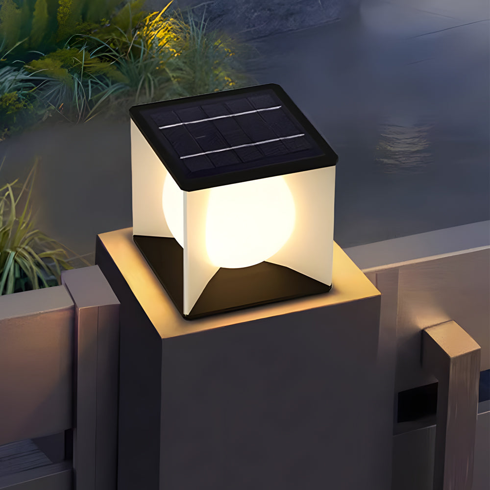 Square Stainless Steel Outdoor Waterproof a pillar lights with Acrylic Lampshade