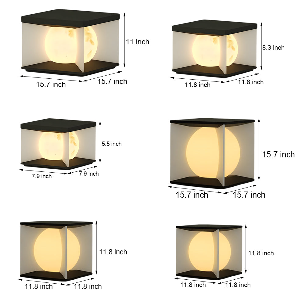 Square Stainless Steel Outdoor Waterproof a pillar lights with Acrylic Lampshade
