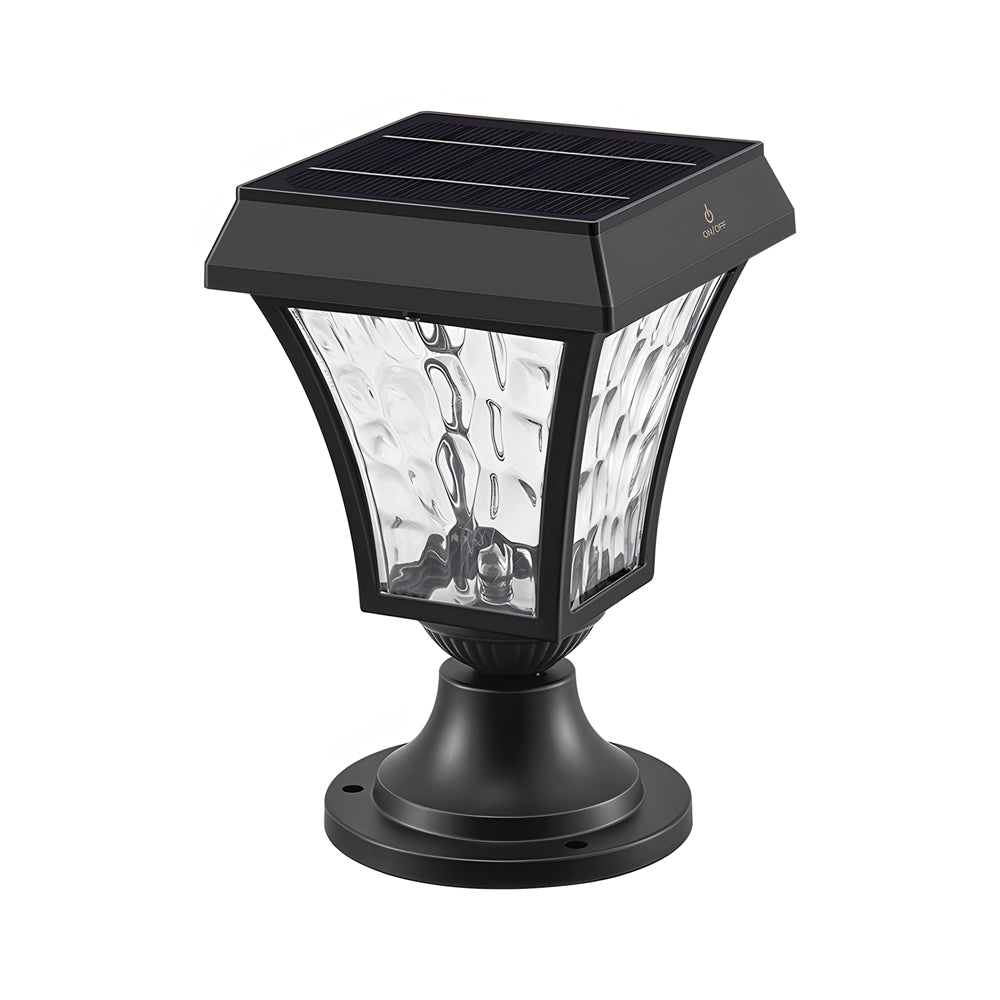 LED Solar Fence Post Cap Lights Waterproof Cast Lanterns Light