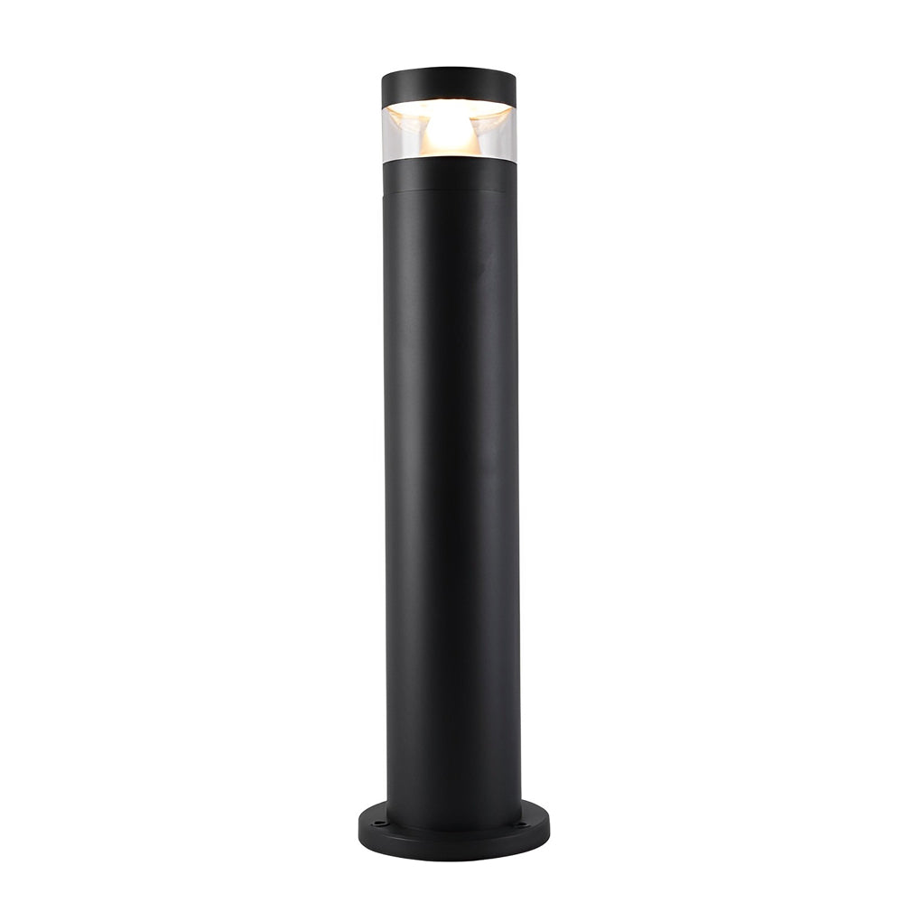 Solar Powered LED Bollard Lights Black Waterproof LED Landscape Light