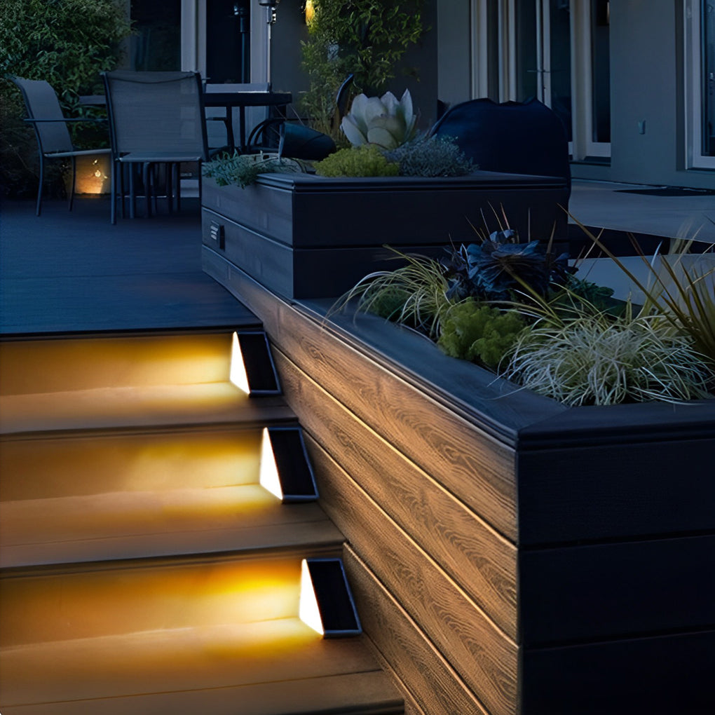 Solar Powered Lights for Steps Modern Waterproof Triangle Ladder Light