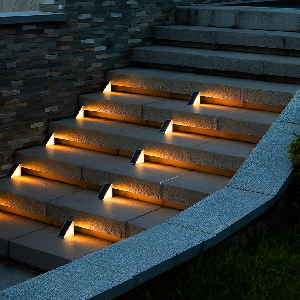 Solar Powered Lights for Steps Modern Waterproof Triangle Ladder Light