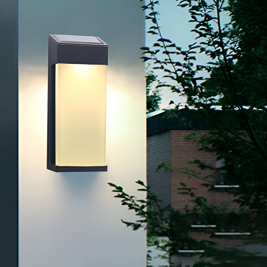 Solar Powered Outdoor Sconces LED Waterproof Metal Lamp
