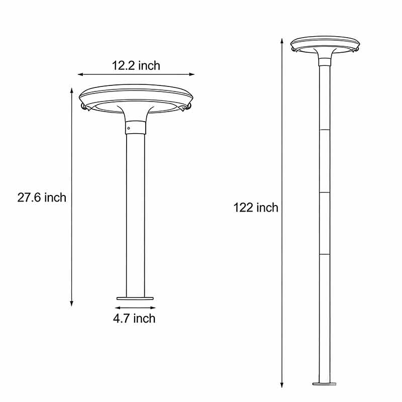 Solar UFO Street Light Modern Circular Dual Motion Sensor LED Lamp