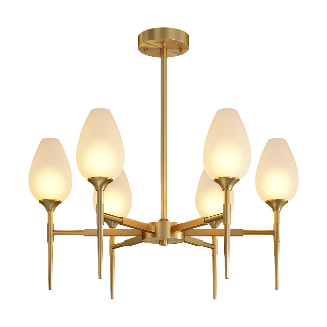 Glass Modern Chandelier Luxury Brass Minimalist Ceiling Light