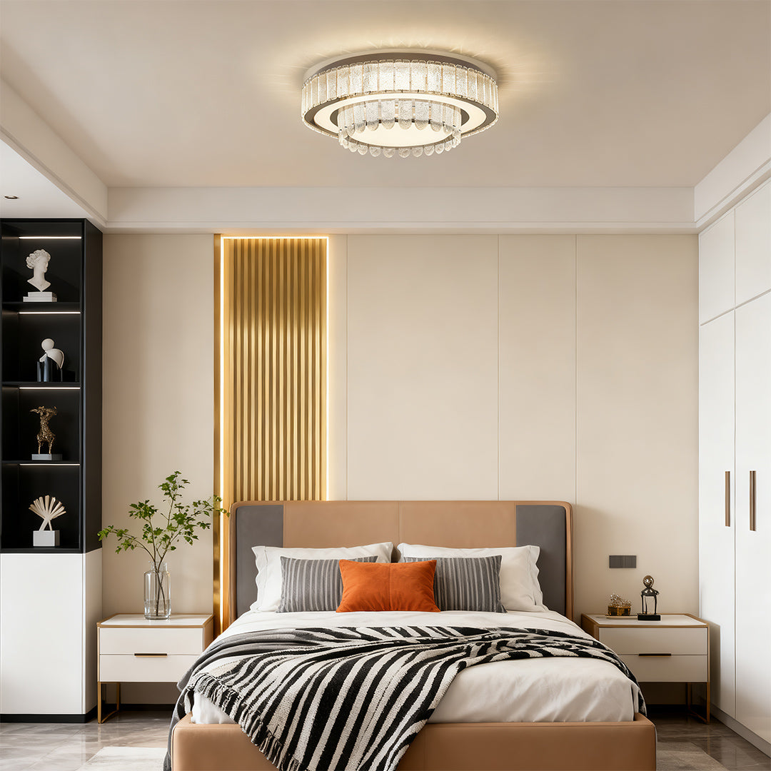 Modern Flush Mount Light Fixtures Luxury Crystal Light