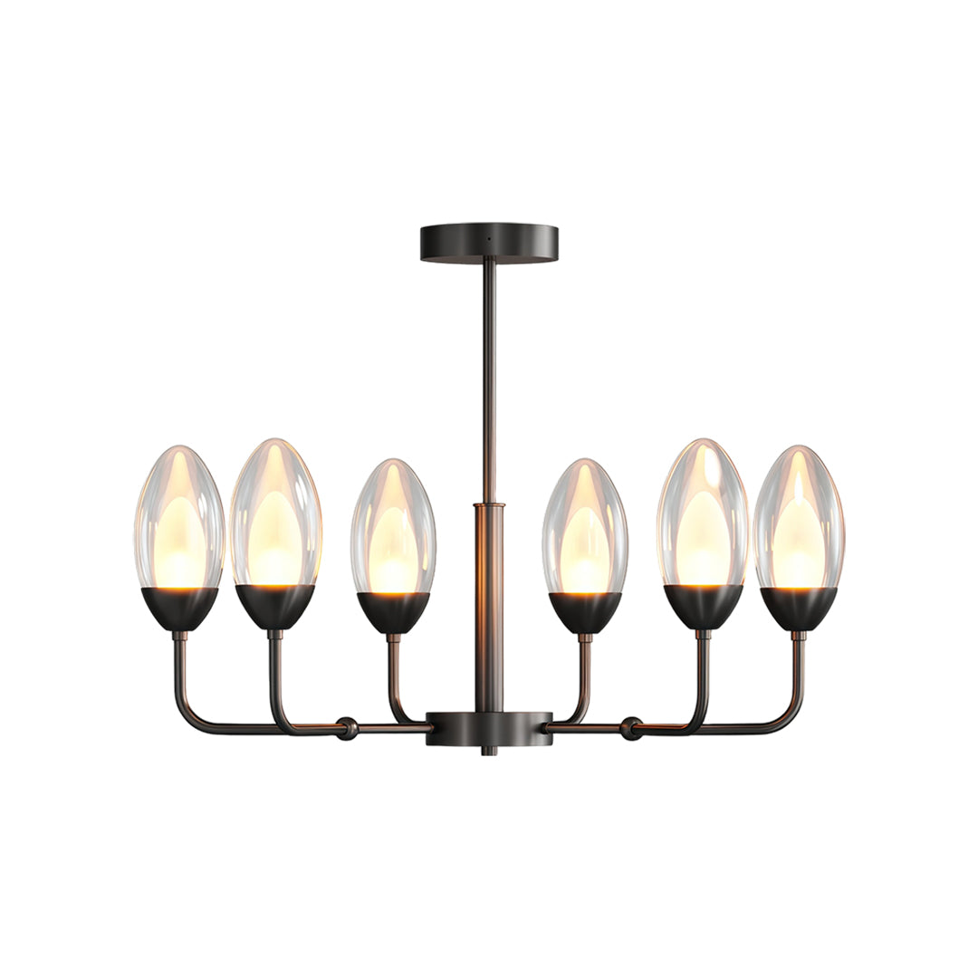 Modern Minimalist Chandelier Full Copper Luxury Ceiling Light