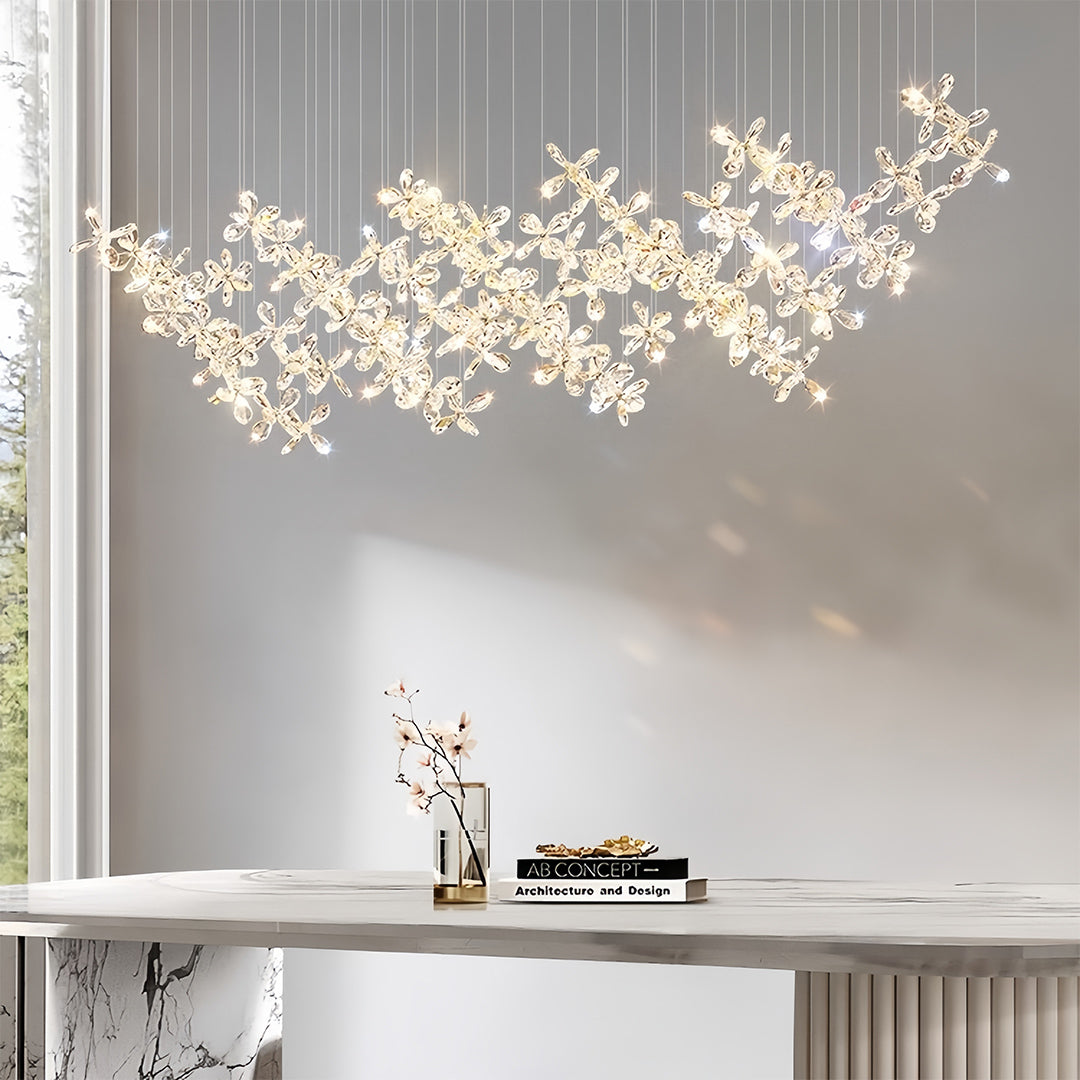 Rock Crystal Chandelier Italian Flower Island Light