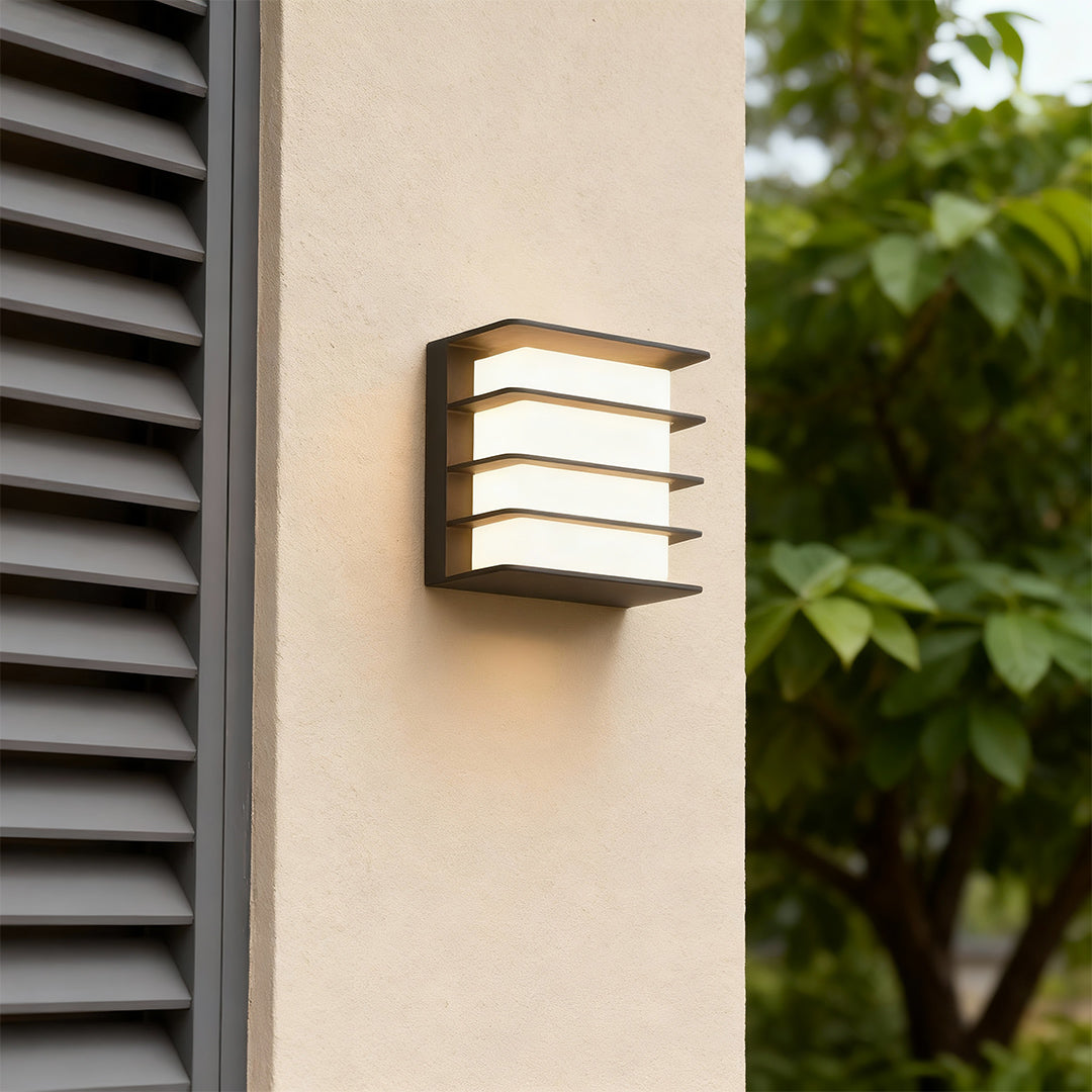 Square LED Wall Lights Black Outdoor Waterproof Light