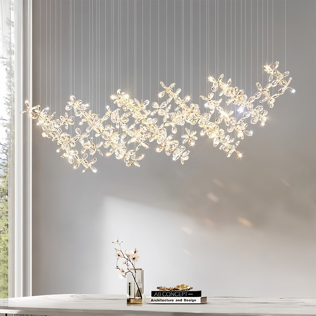 Rock Crystal Chandelier Italian Flower Island Light
