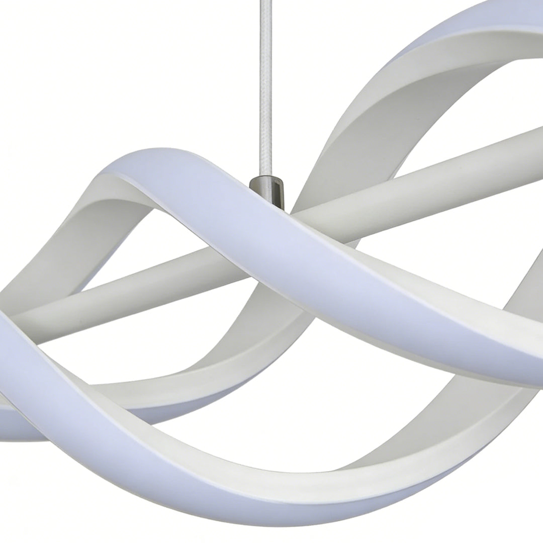Spiral Pendant Linear Hanging Chandelier White Modern Light