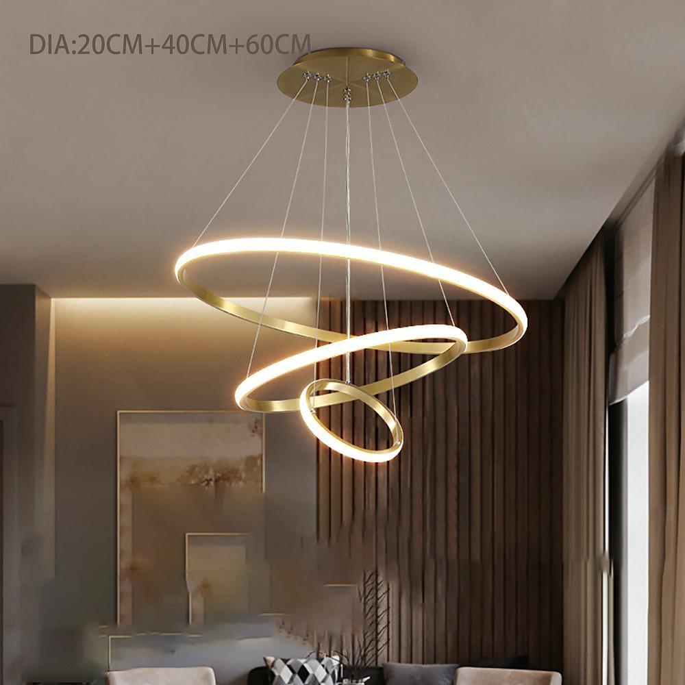 Ring LED Chandelier Modern Unique Metal Ceiling Light