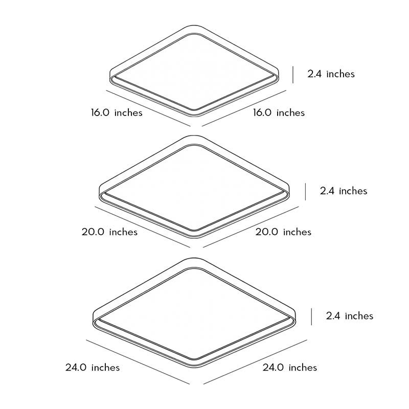 Square Flush Mount Ceiling Light Modern LED Metal Light