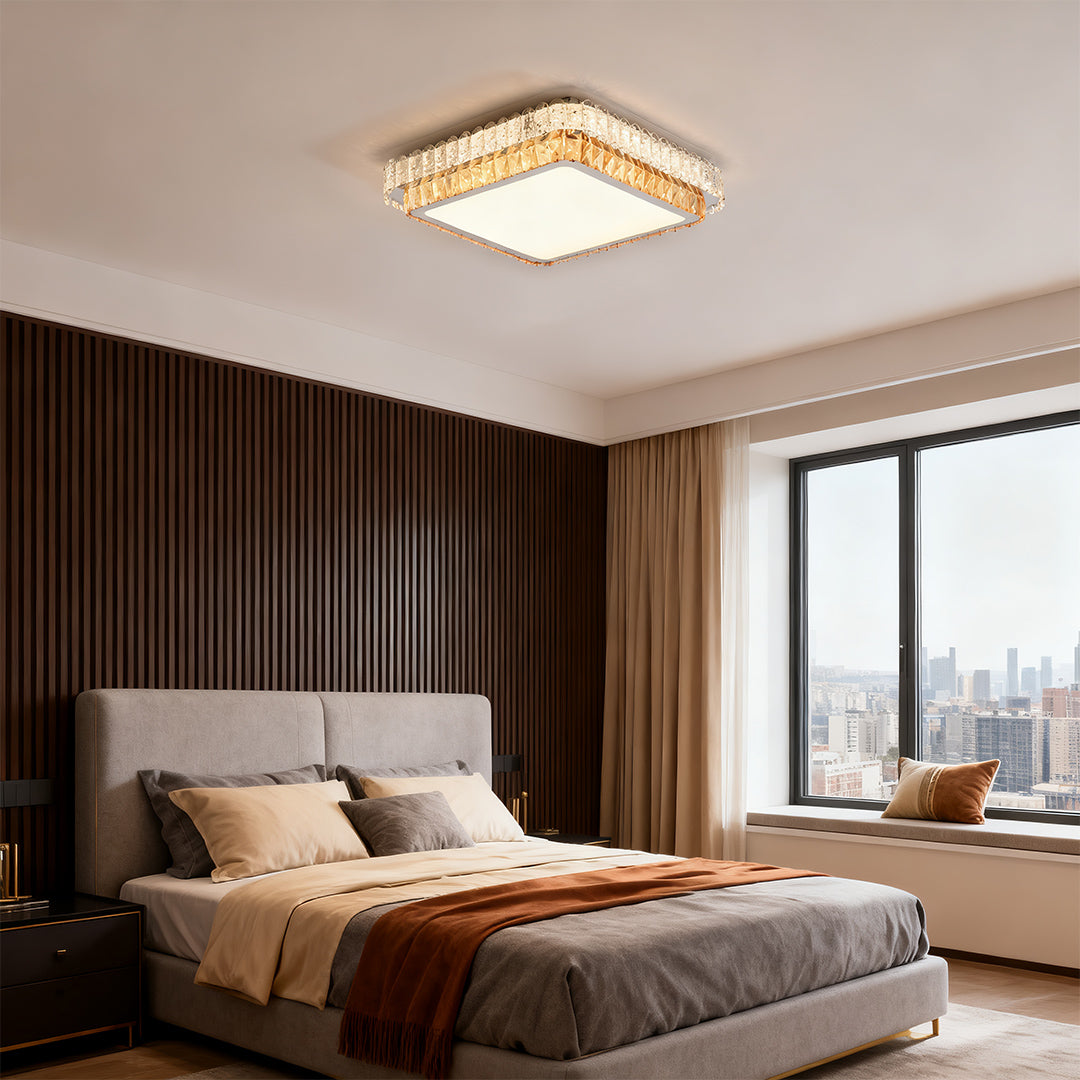 Flush Mount Ceiling Light Modern Luxury Minimalist Crystal LED Lamp