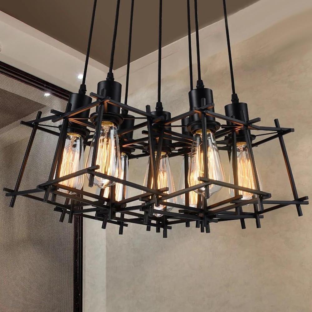 Cage Pandant Light Black Industrial Wire Lantern Ceiling Light