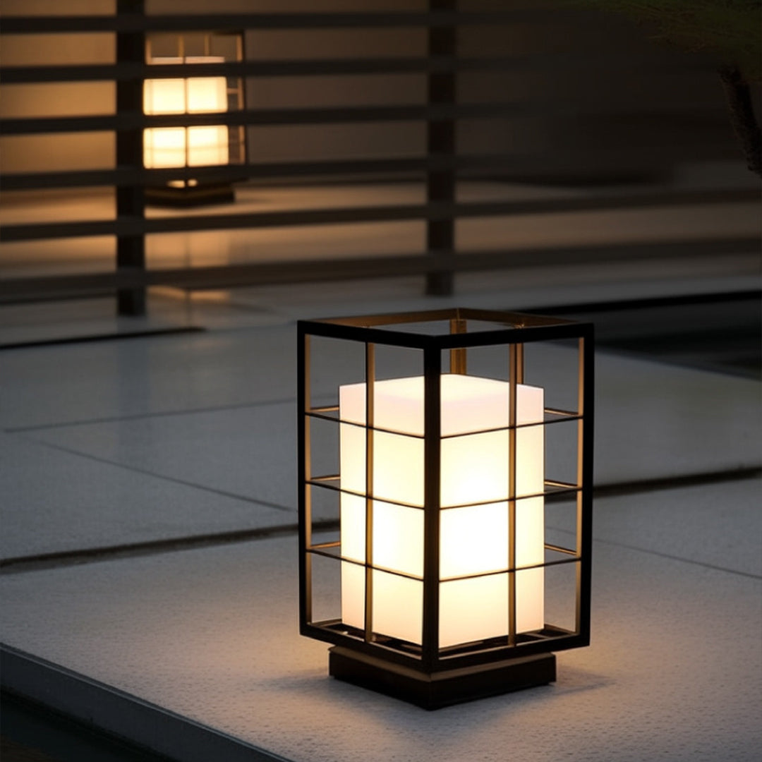 Black Modern Japanese Outdoor Lanterns Waterproof Garden lights