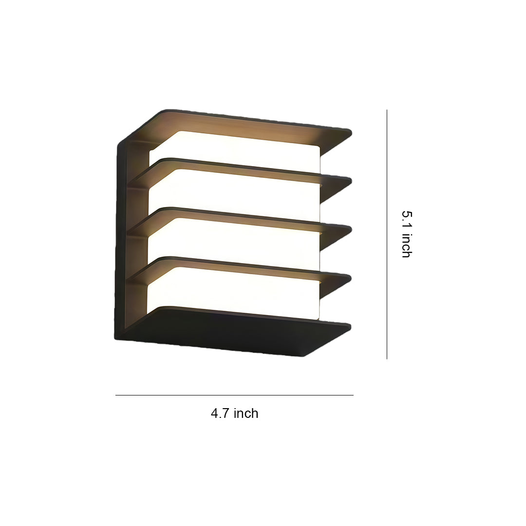 Square LED Wall Lights Black Outdoor Waterproof Light