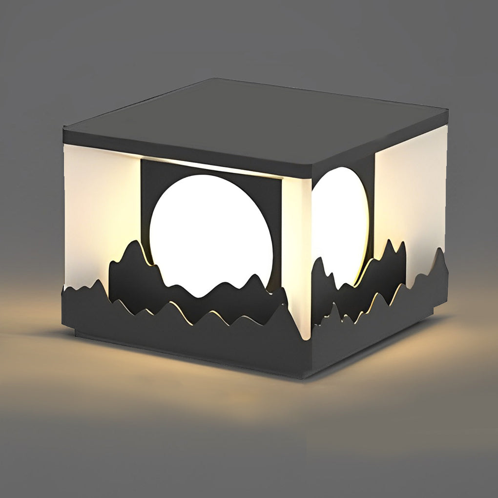Square Outdoor Pillar Lights Modern Mountain Design LED Light
