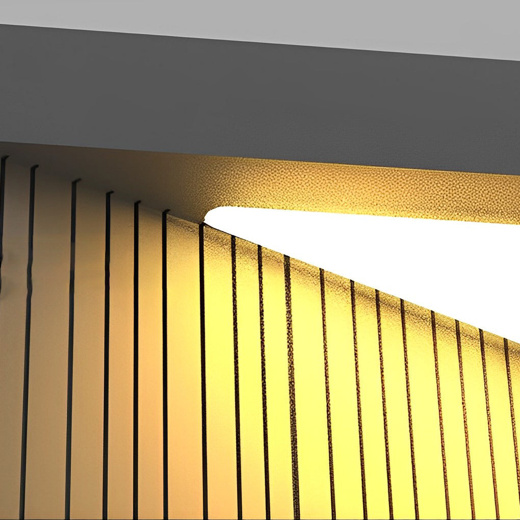 Square Outdoor Pillar Lights Stripe Decorative LED Light