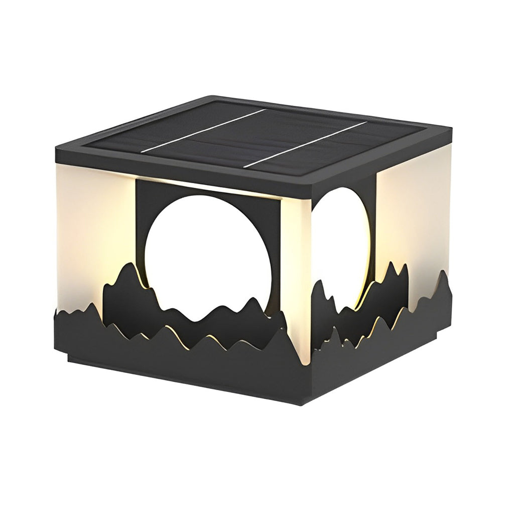 Square Outdoor Pillar Lights Modern Mountain Design LED Light
