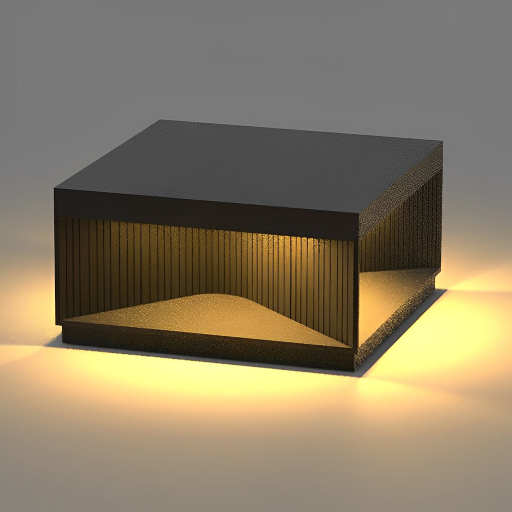 Square Outdoor Pillar Lights Stripe Decorative LED Light