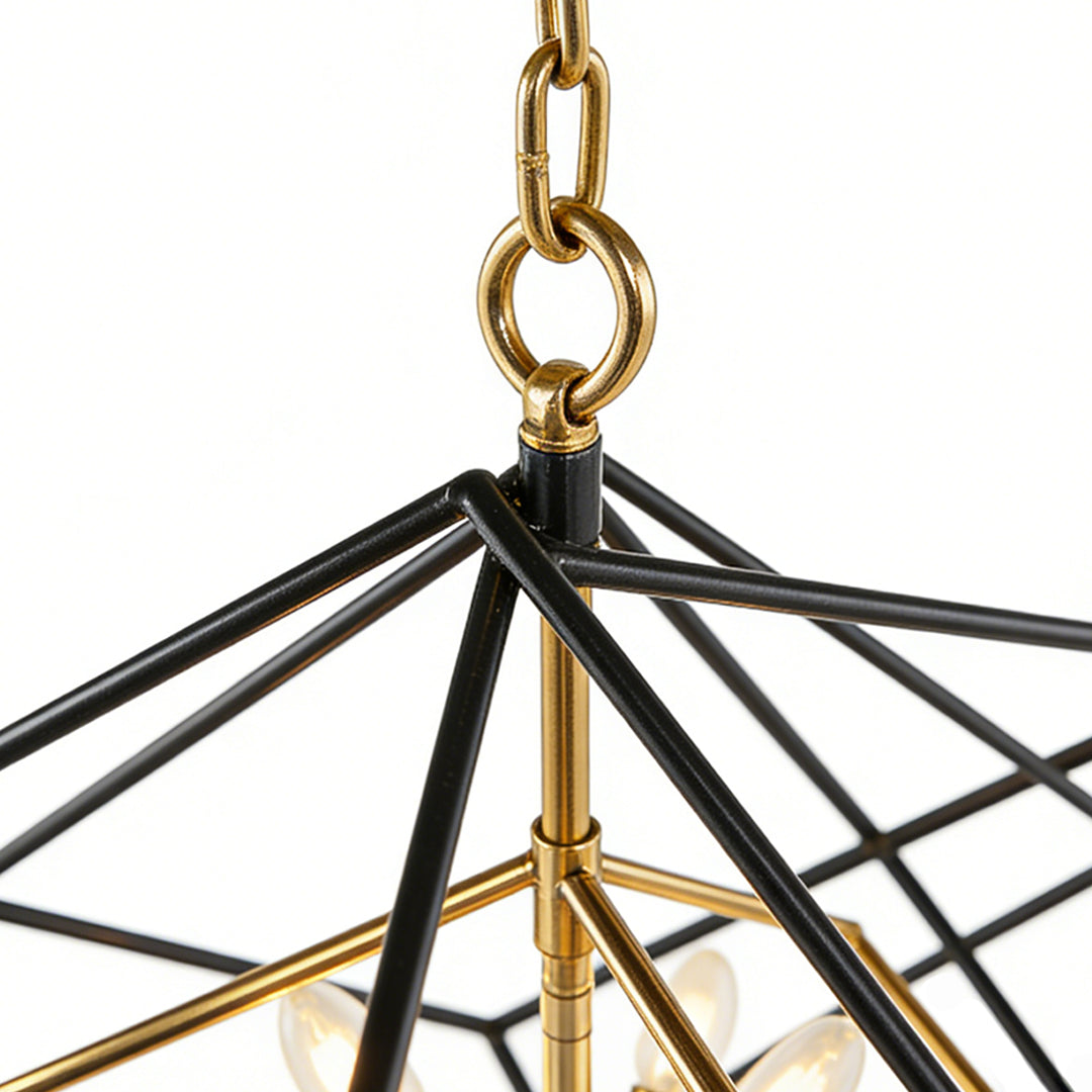 Square Pendant Lights Industrial Iron Artisan Dual-Color Ceiling Light