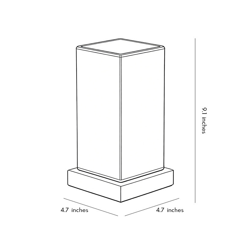 Square Table Light Wooden Cube Battery-Powered LED Lamp