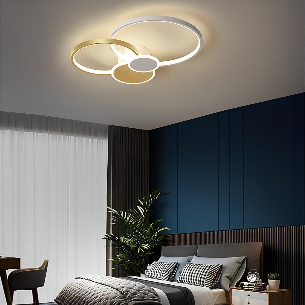 Stacked Ring Ceiling Light Modern LED Recessed Metal Light