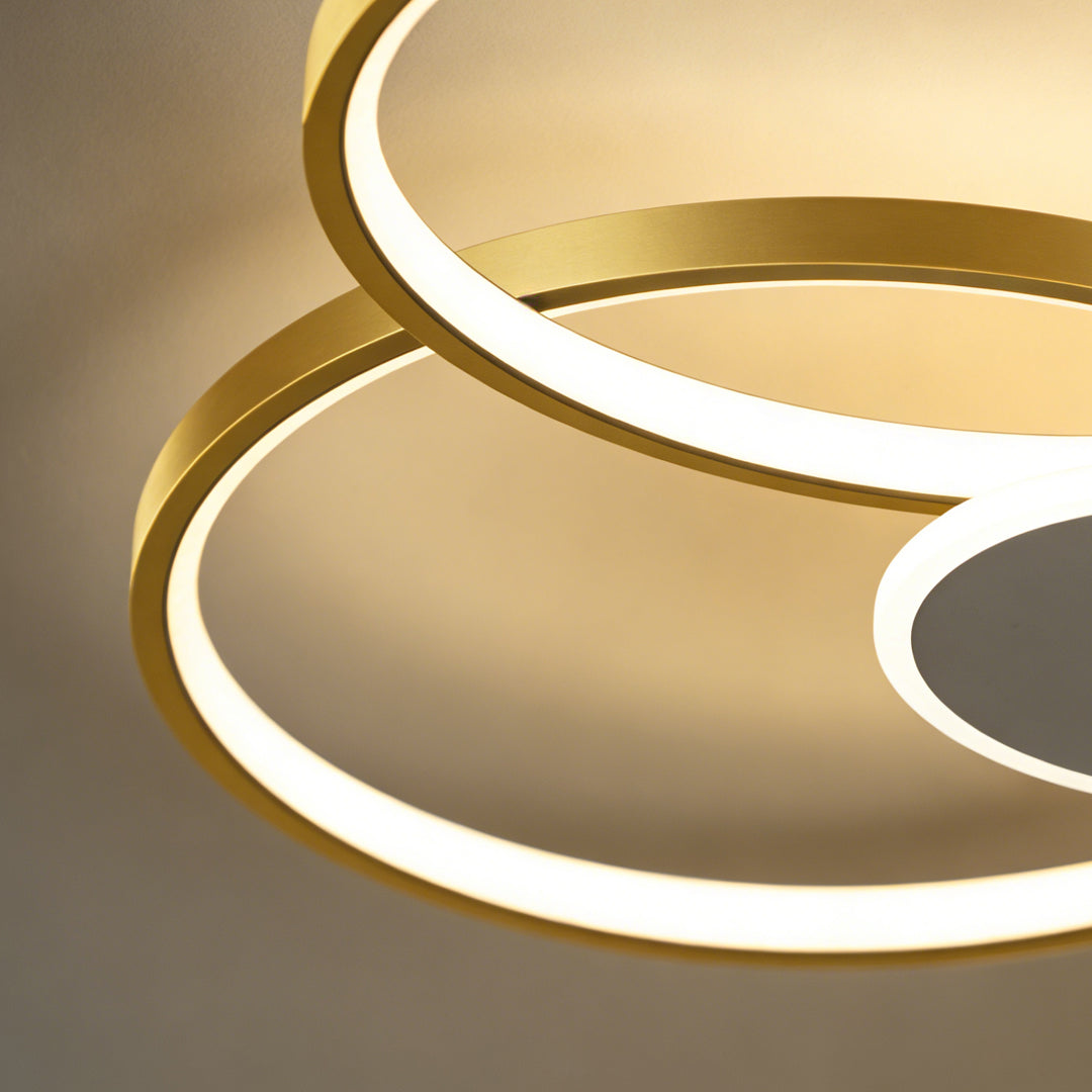 Stacked Ring Ceiling Light Modern LED Recessed Metal Light