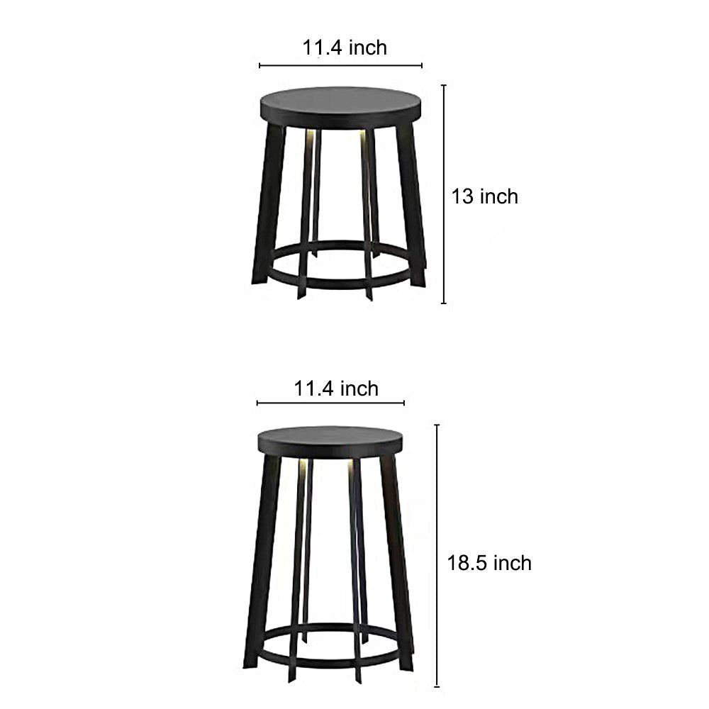 Stainless Steel Round Stool Solar Light Dual-Purpose Outdoor LED Fixture