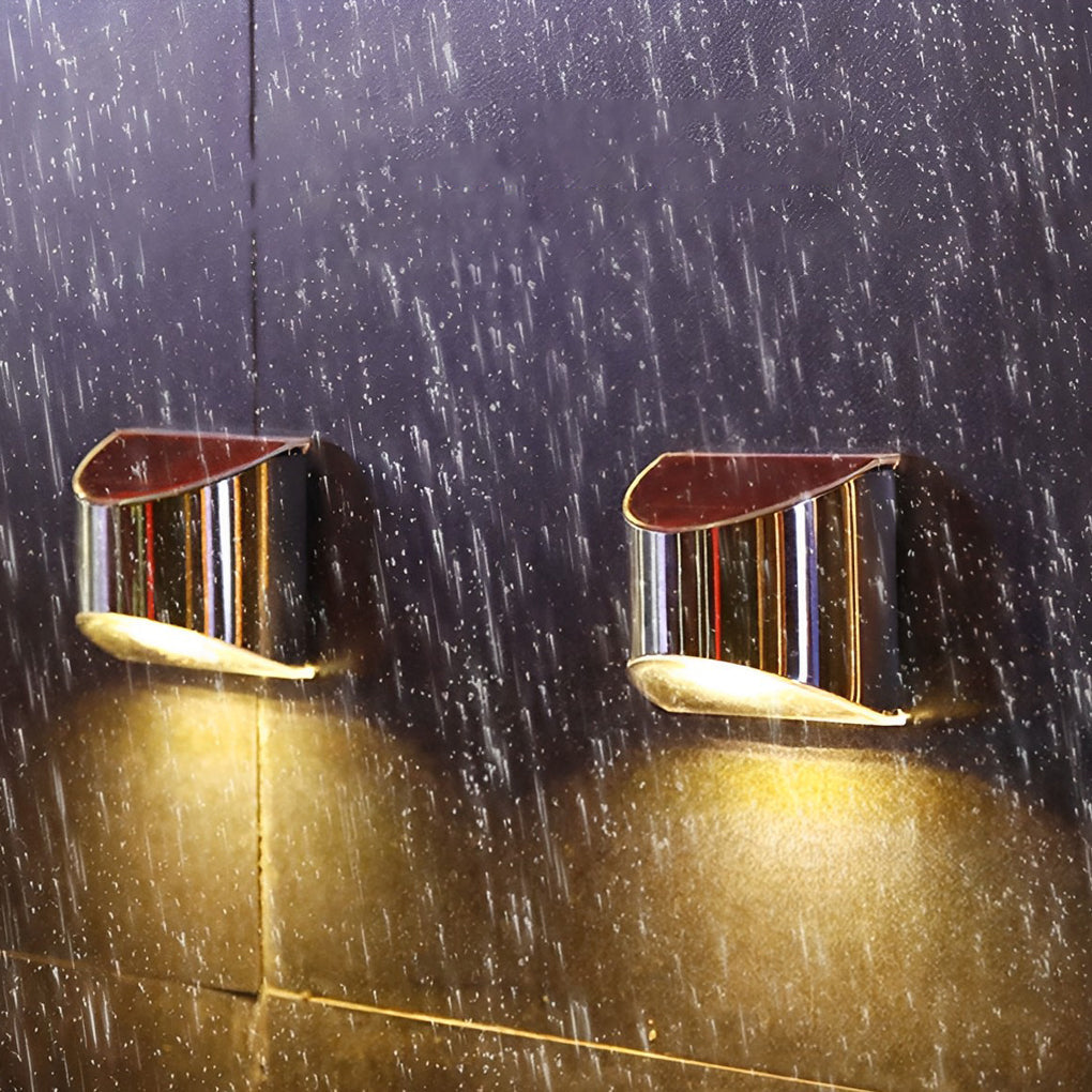 Stainless Steel Wall Lamp Waterproof Silver Solar Light
