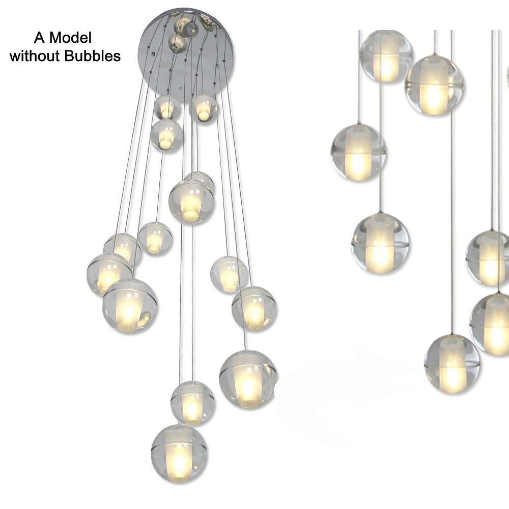 Staircase Hanging Chandelier Modern Crystal Round Ball Light