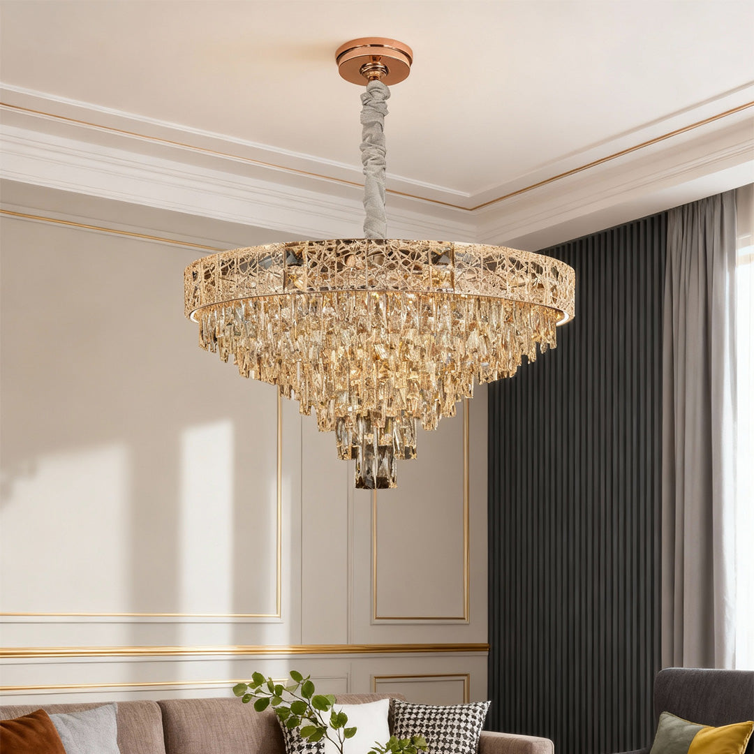 Large Chandelier Crystals European Style Luxury Ceiling Light