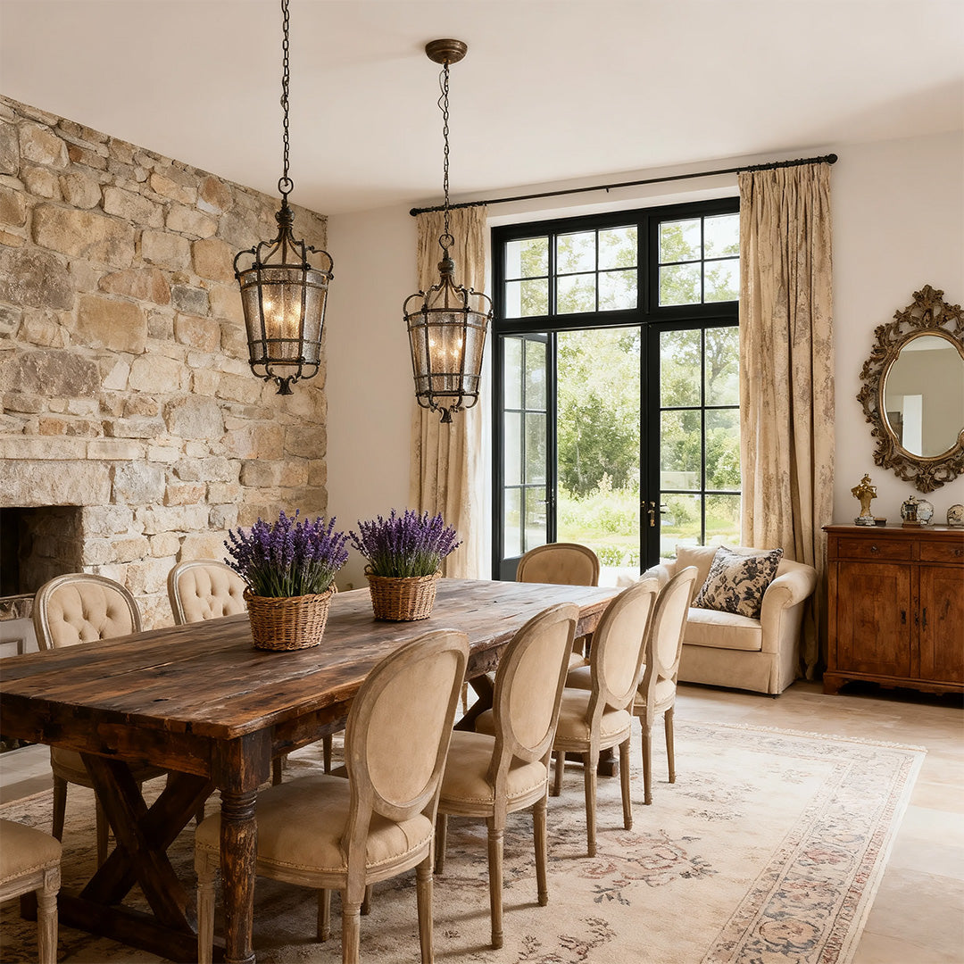 Italian Pendant Light Antique Bronze Finish Elegant Ceiling Light
