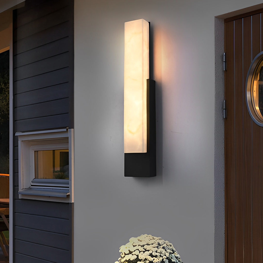 Stone Texture Wall Light Waterproof LED Black Modern Light