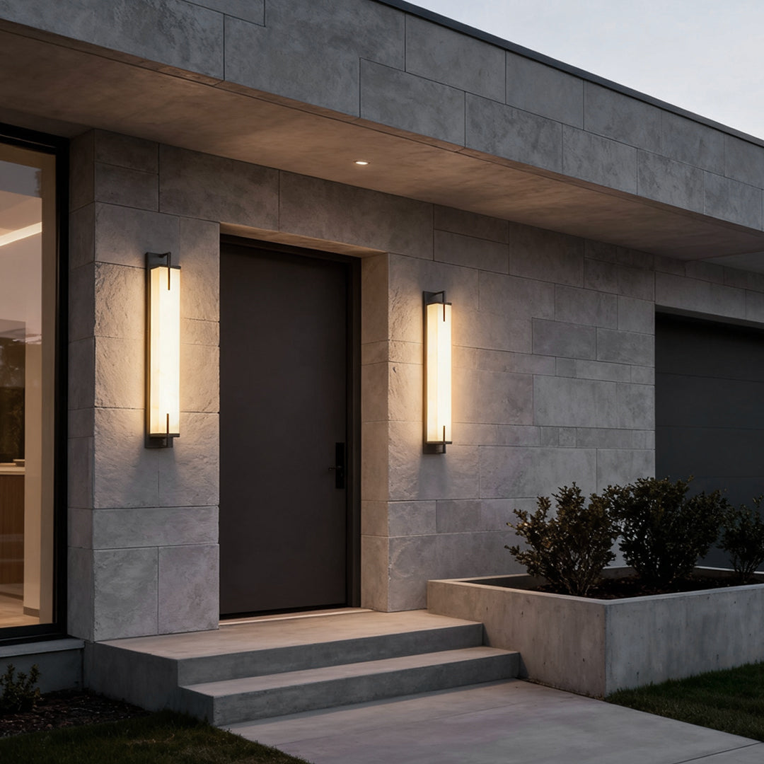 Stone Wall Sconce Lighting Modern Square LED Alabaster Wall Lamp
