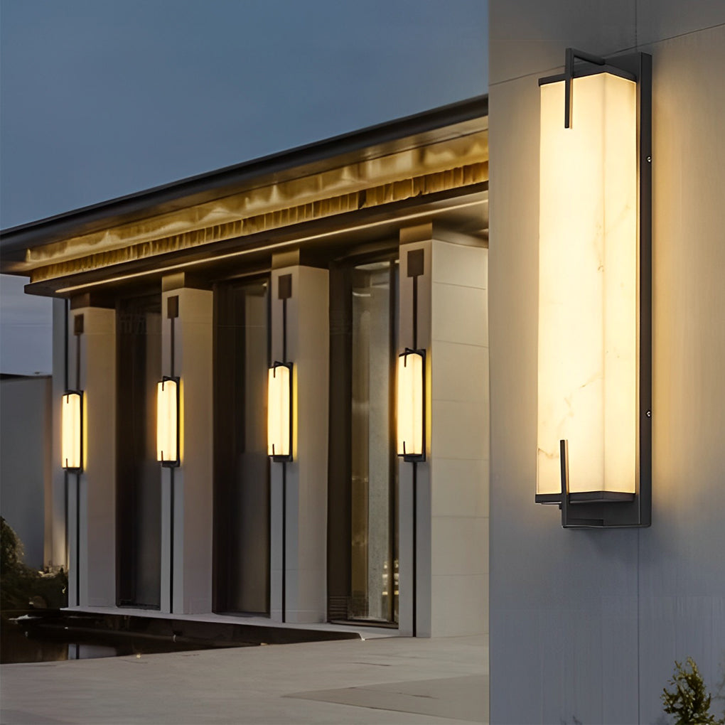 Stone Wall Sconce Lighting Modern Square LED Alabaster Wall Lamp