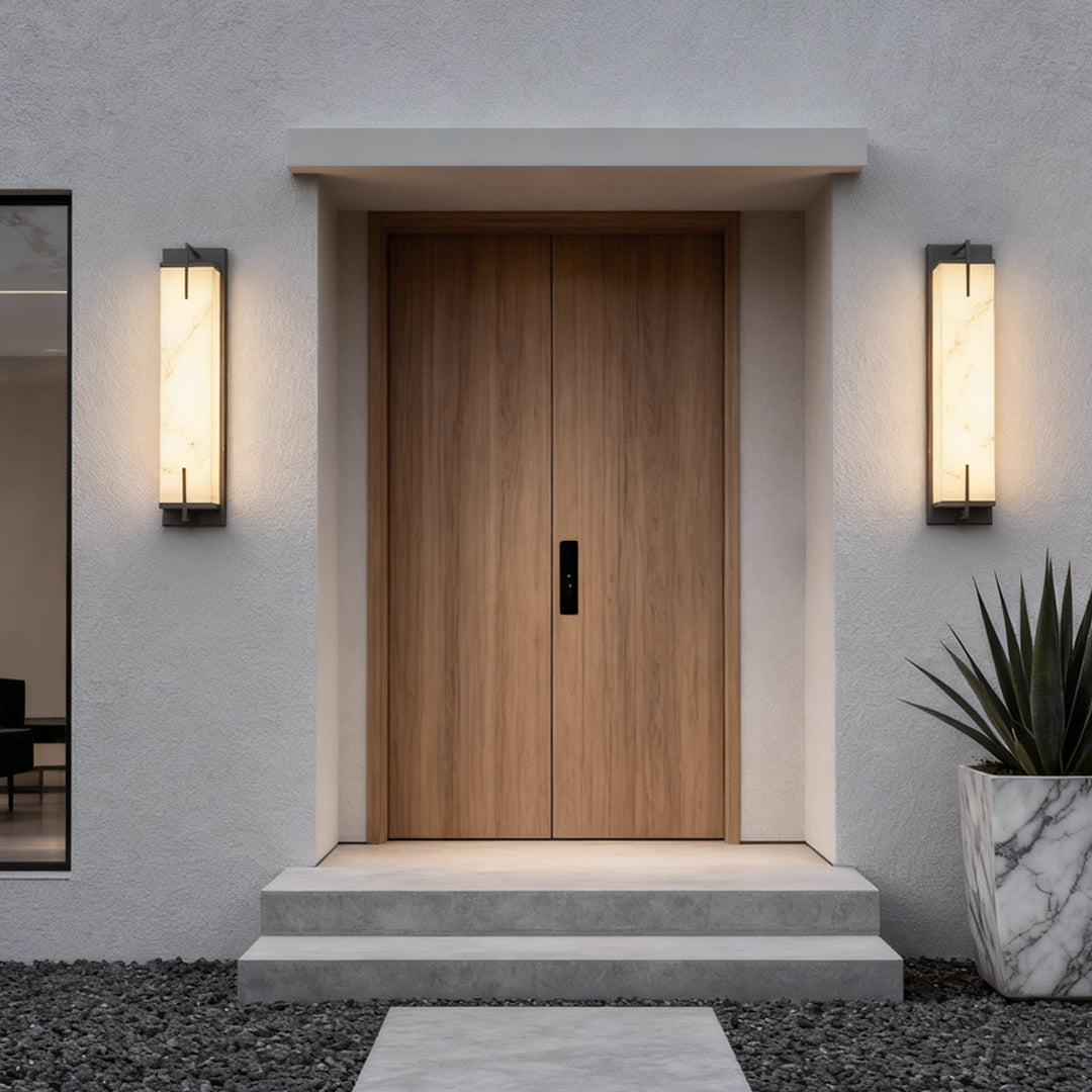 Stone Wall Sconce Lighting Modern Square LED Alabaster Wall Lamp