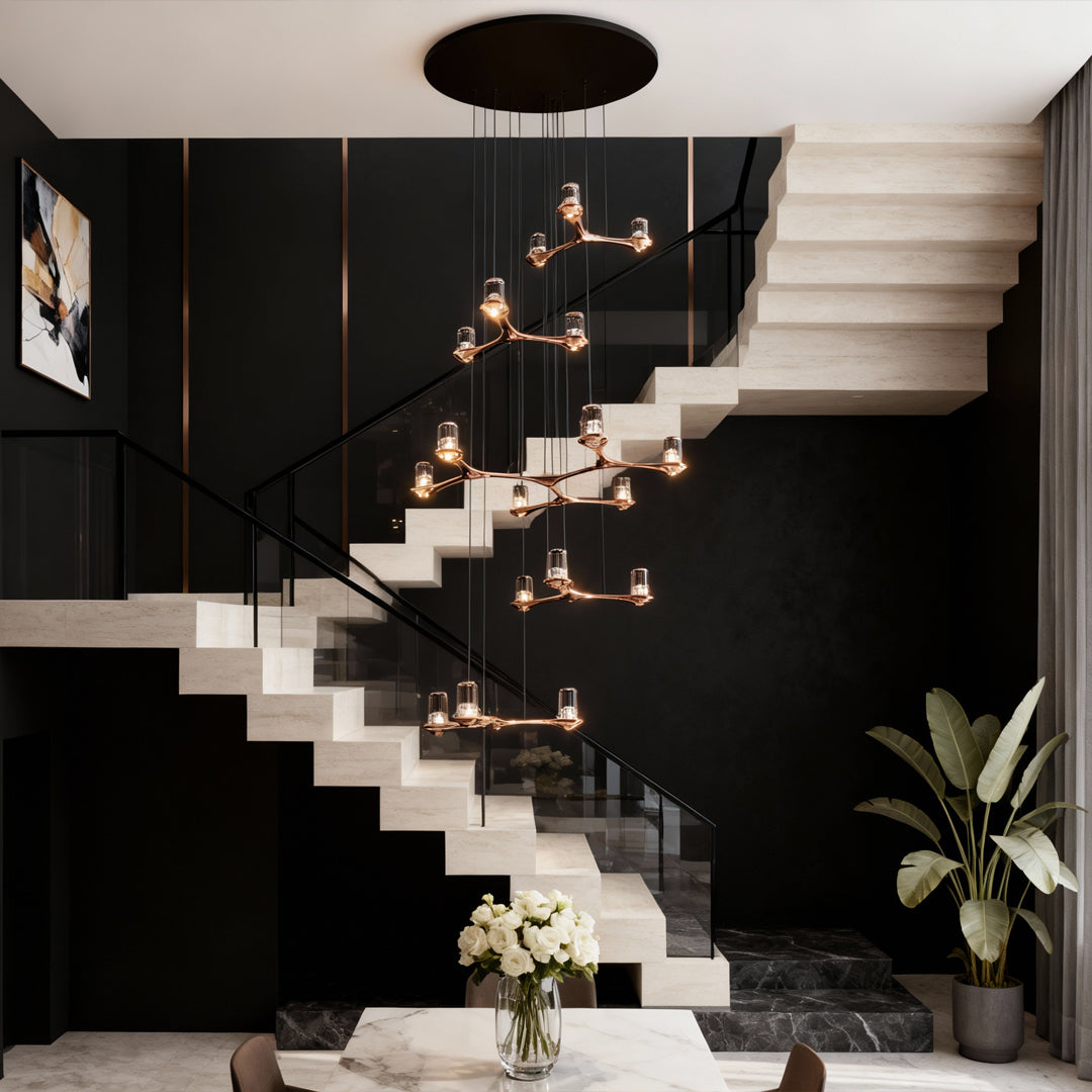Crystal Staircase Chandelier Nordic Creative Ceiling Light