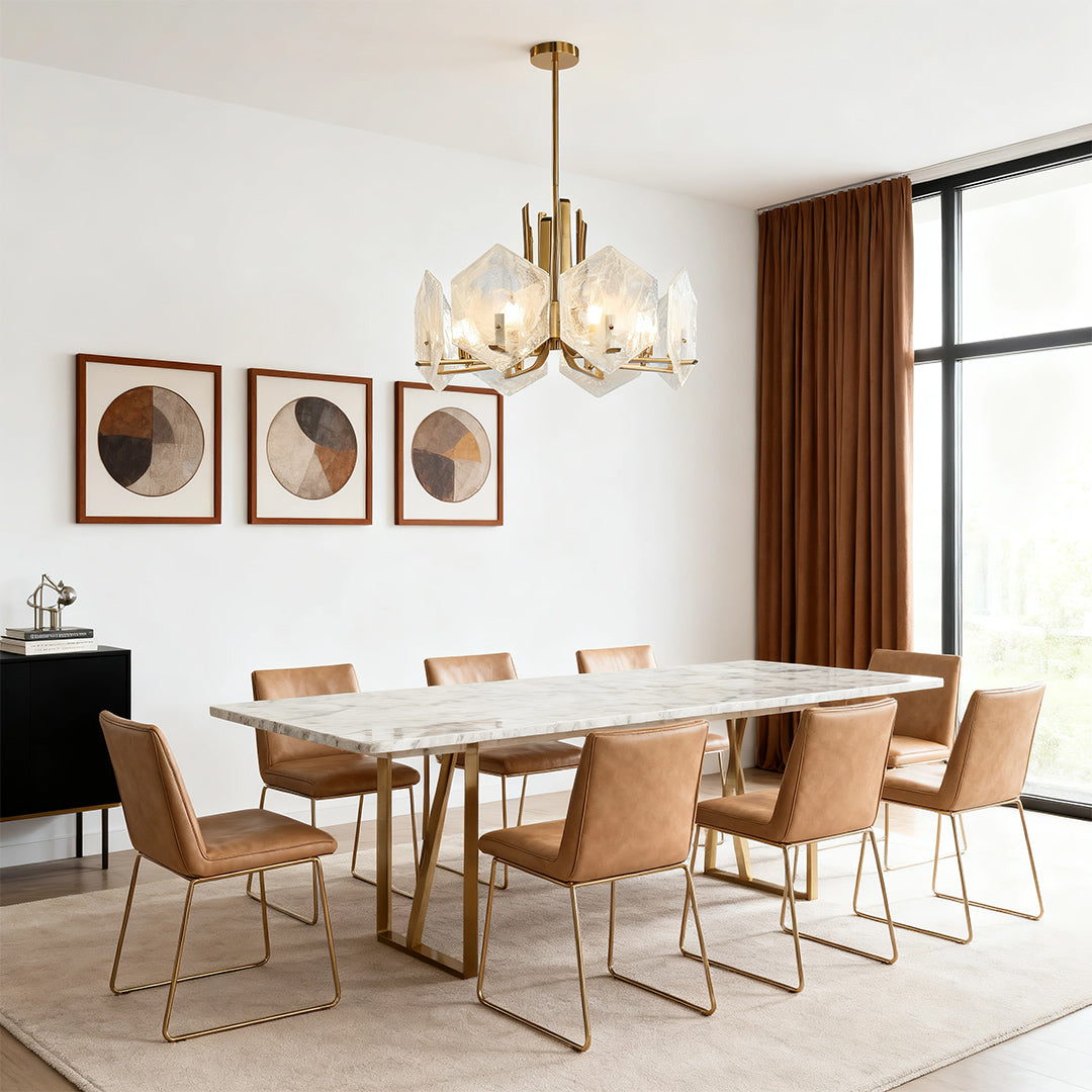 Gold Geometric Chandelier Vintage Artistic Stunning Ceiling Light