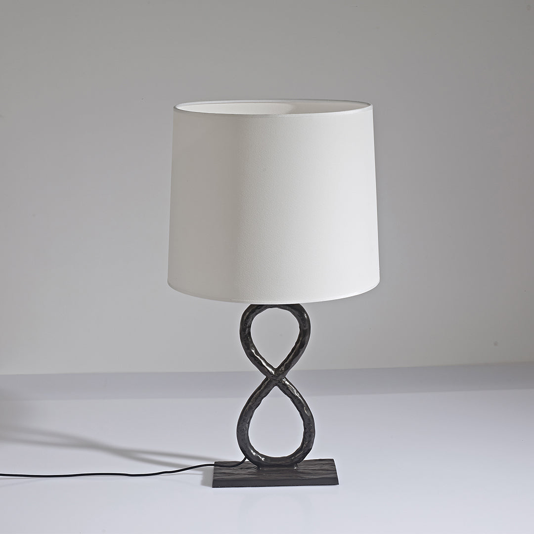 Bronze Metal Table Lamps European Luxury Fabric Light