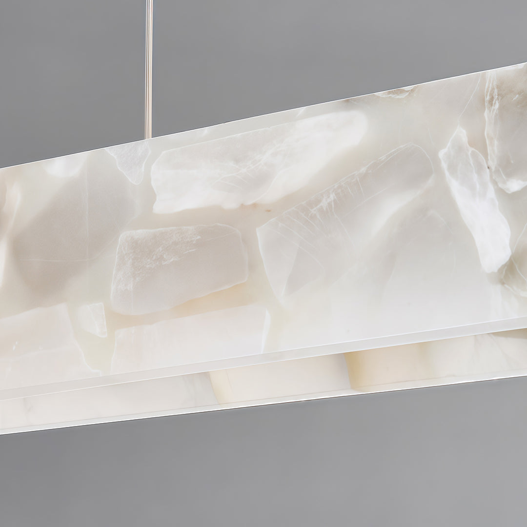 Copper Metal Pendant Light Linear Cloud Stone Ceiling Light