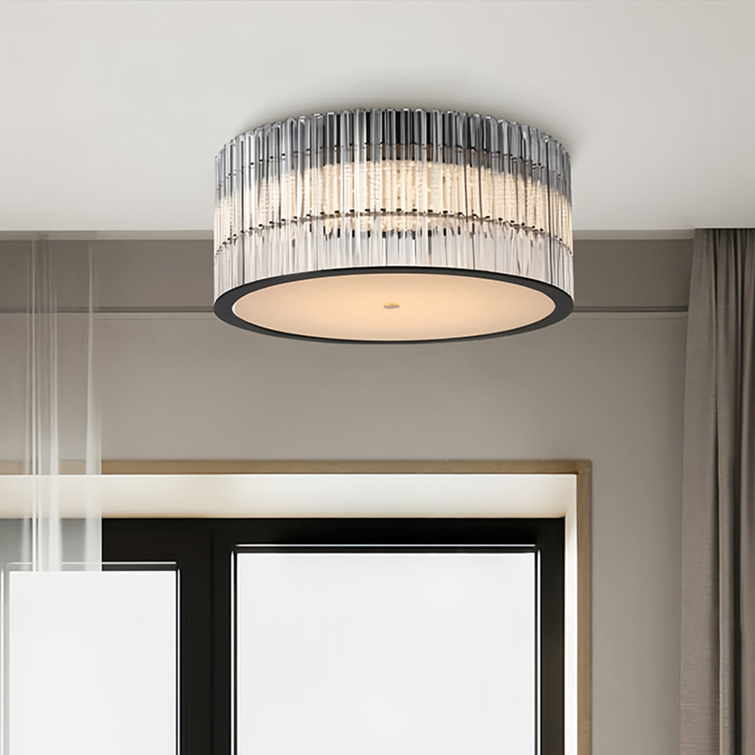 Modern Minimalist Crystal Flush Mount