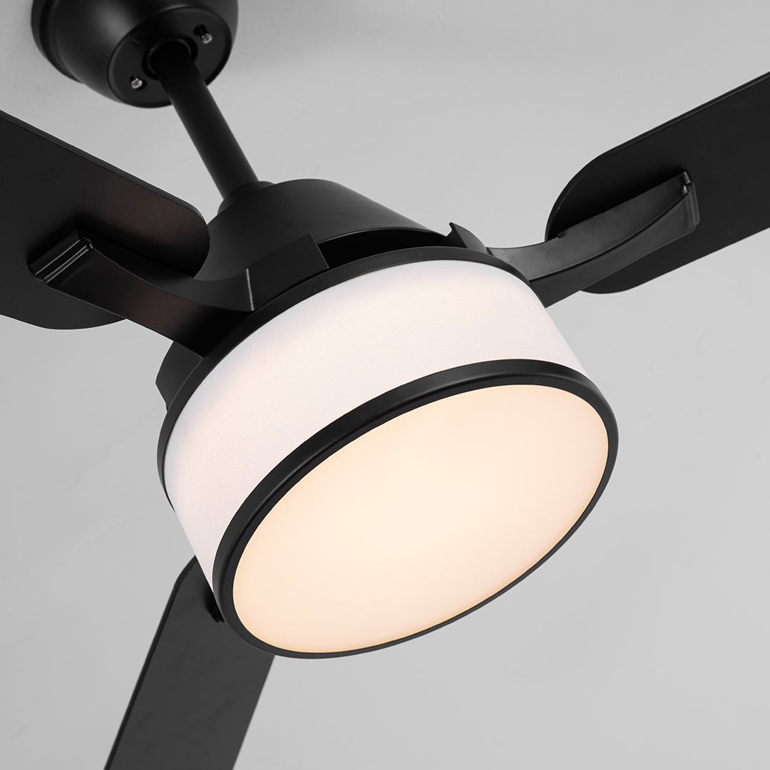 Ceiling Fans with Lights European Retro Fabric Shade Fan Lamp