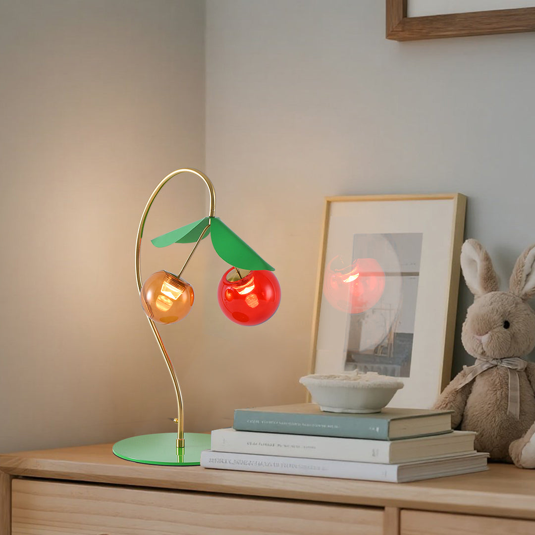 Stained Glass Modern LED Table Lamps Nordic Creative Cherry LED Dual-Head Lamps